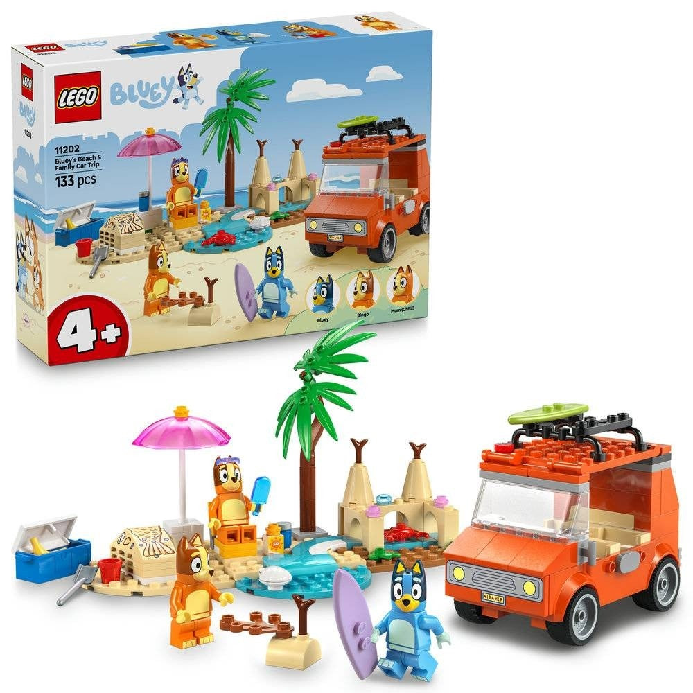 LEGO VIAGEM DE CARRO À PRAIA COM A BLUEY E A FAMÍLIA 11202