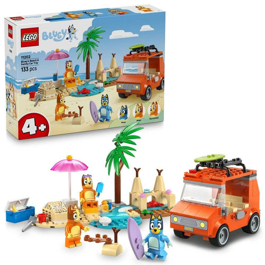 LEGO VIAGEM DE CARRO À PRAIA COM A BLUEY E A FAMÍLIA 11202