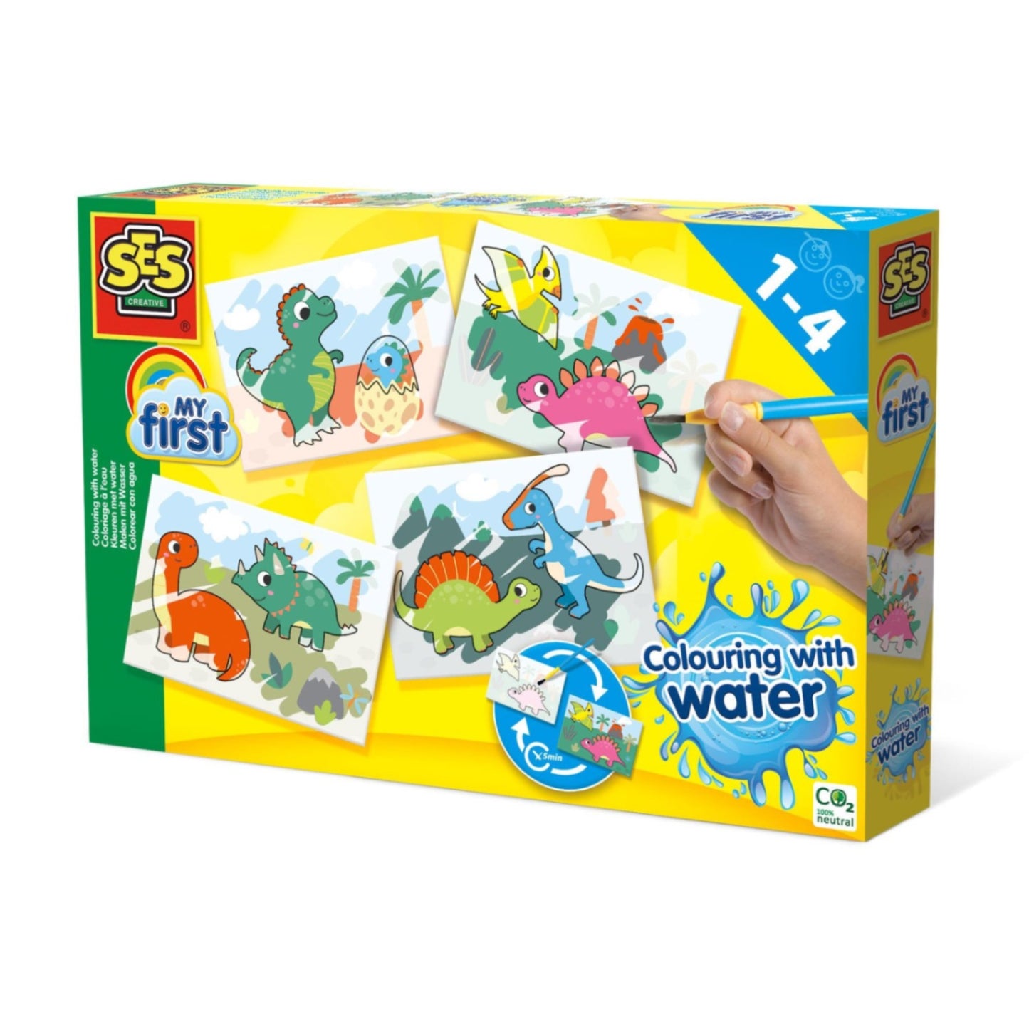 FJNINCO - COLORIR COM ÁGUA - DINOSSAUROS S14465
