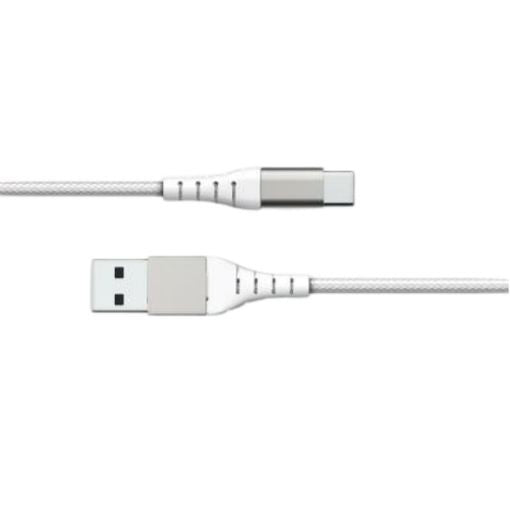 FORCE POWER - CABO USB A/USB- C REFORçADO 2M - 3AMP BRANCO F149412