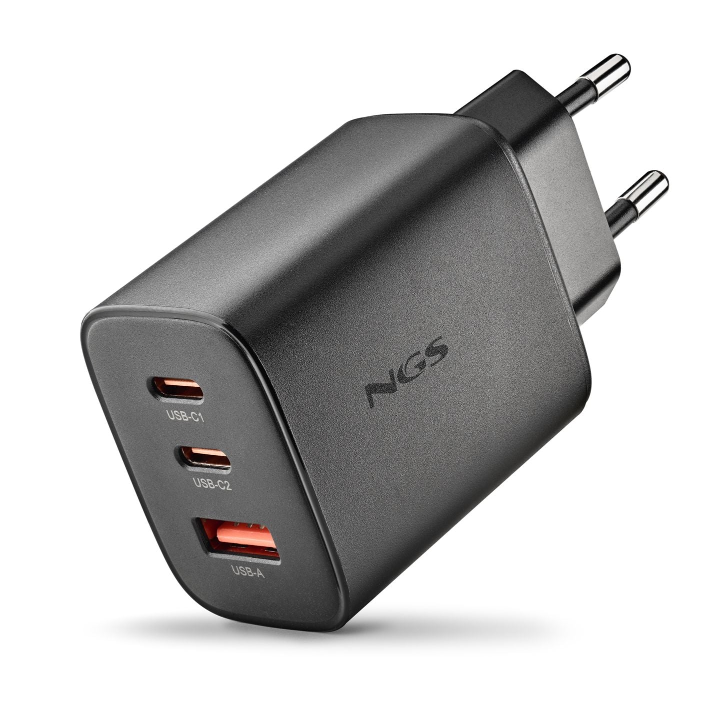 NGS - CARREGADOR 65W 2 X USBC + USBA POWER ADAP TER FOR LAPTOPS/TABLETS/PHONES ERA65WBLACK