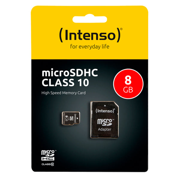 INTENSO MICROSD 8GB CLASS 10 C\ ADAPTADOR