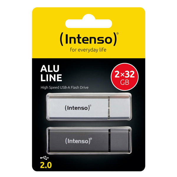 INTENSO PENDRIVE USB FLASH DRIVE 2.0 32GB ALU LINE PACK 2