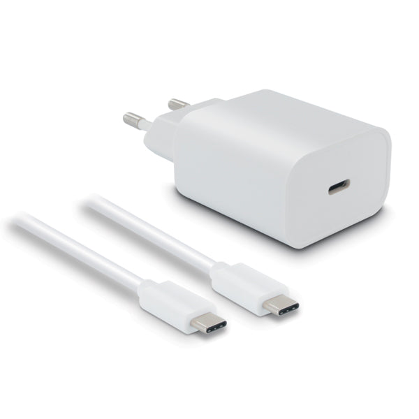 METRONIC CARREGADOR 20WATTS + CABO USB-C 1.2MT BRANCO