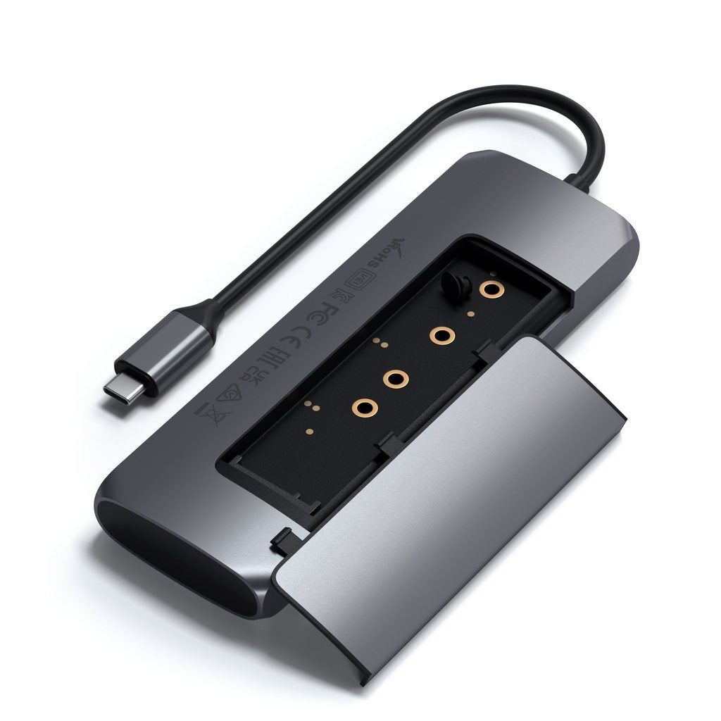 SATECHI - USB-C HYBRID W/ SSD ENCLOSURE ADAPTER (SPACE GREY)