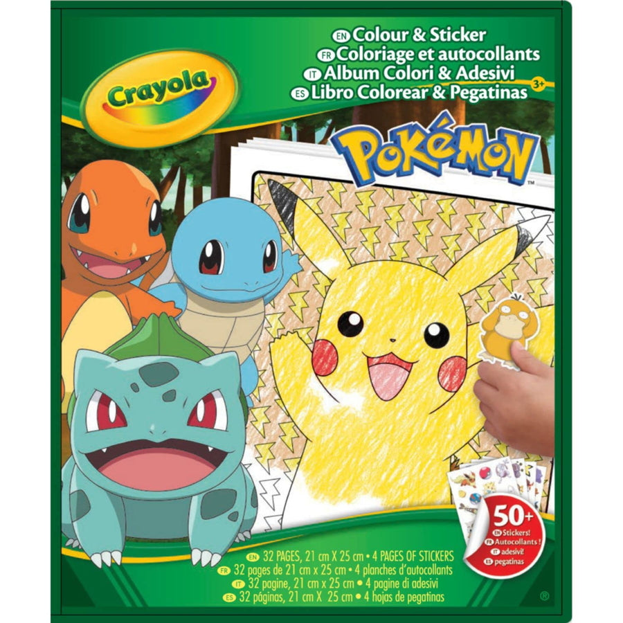 CRAYOLA - FOLHAS DE COLORIR POKÉMON + STICKERS