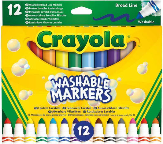 CRAYOLA - WASHABLE MARKERS BROAD LINE 12X