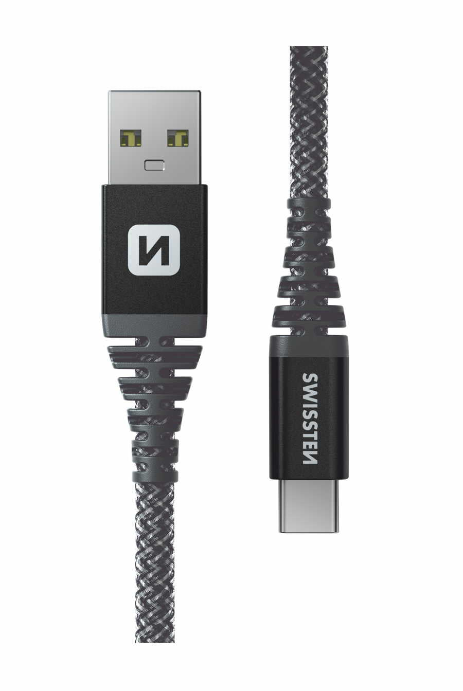 SWISSTEN - CABO ARAMID USB-C - USB 1.5M (ANTRACITE)