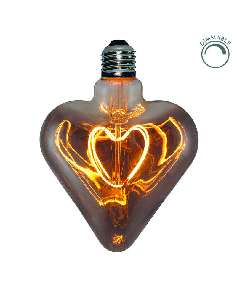LEDBYLED - LÂMPADA LED VINTAGE HEART (SMOKY GREY)