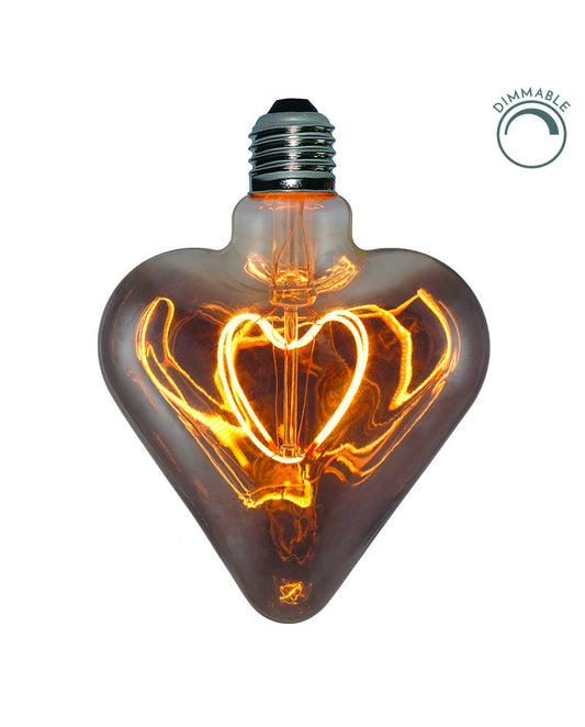 LEDBYLED - LÂMPADA LED VINTAGE HEART (SMOKY GREY)