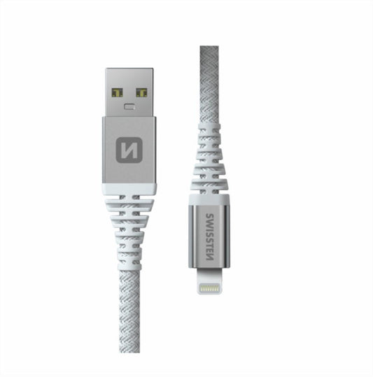 SWISSTEN - CABO ARAMID USB - LIGHTNING 1.5M (WHITE)