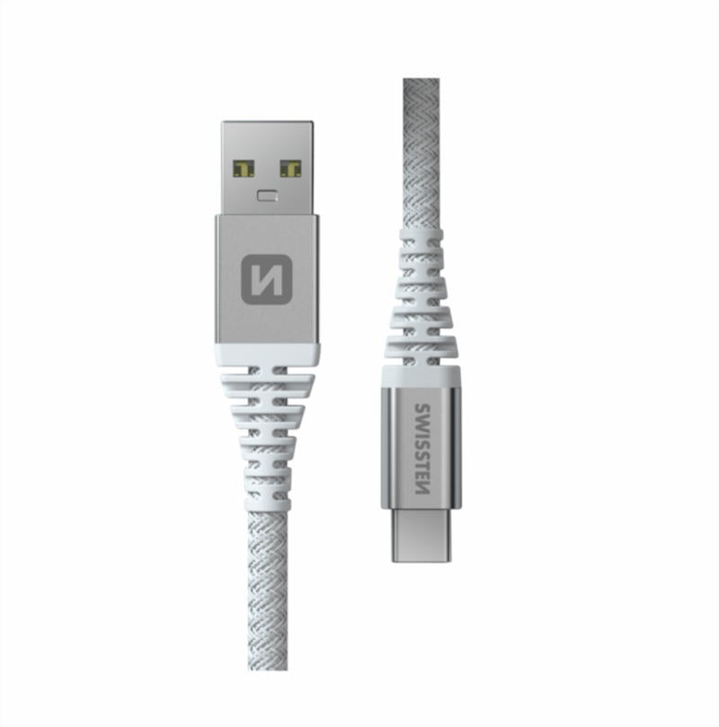 SWISSTEN - CABO ARAMID USB-C - USB 1.5M (WHITE)