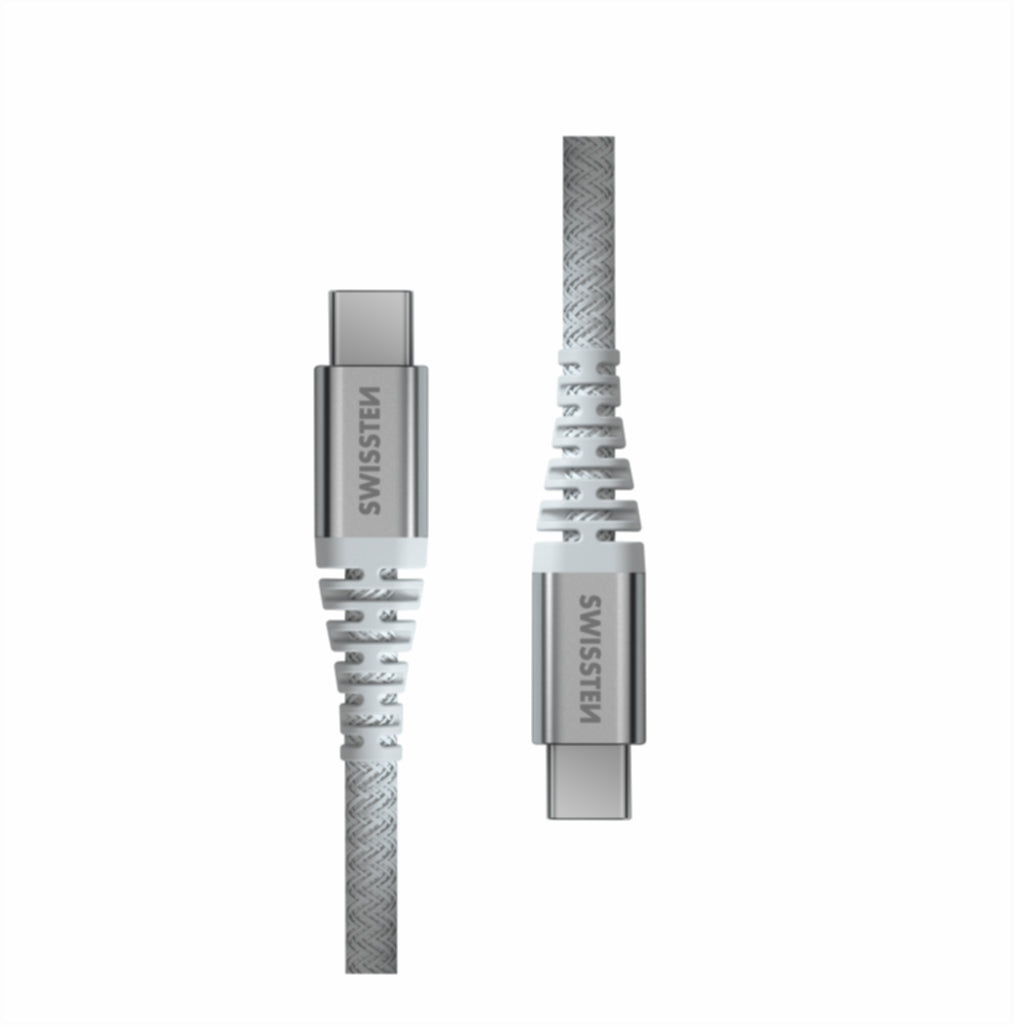 SWISSTEN - CABO ARAMID USB-C - USB-C 1.5M (WHITE)