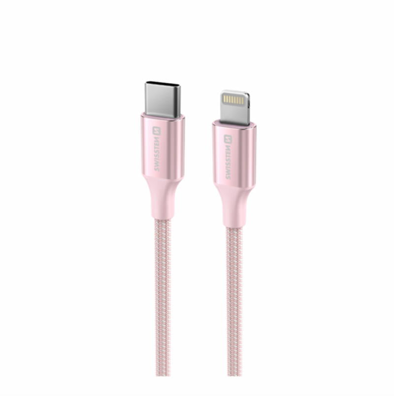 SWISSTEN - TEXTILE II CABLE USB-C - LIGHTNING (1.5M-PINK)