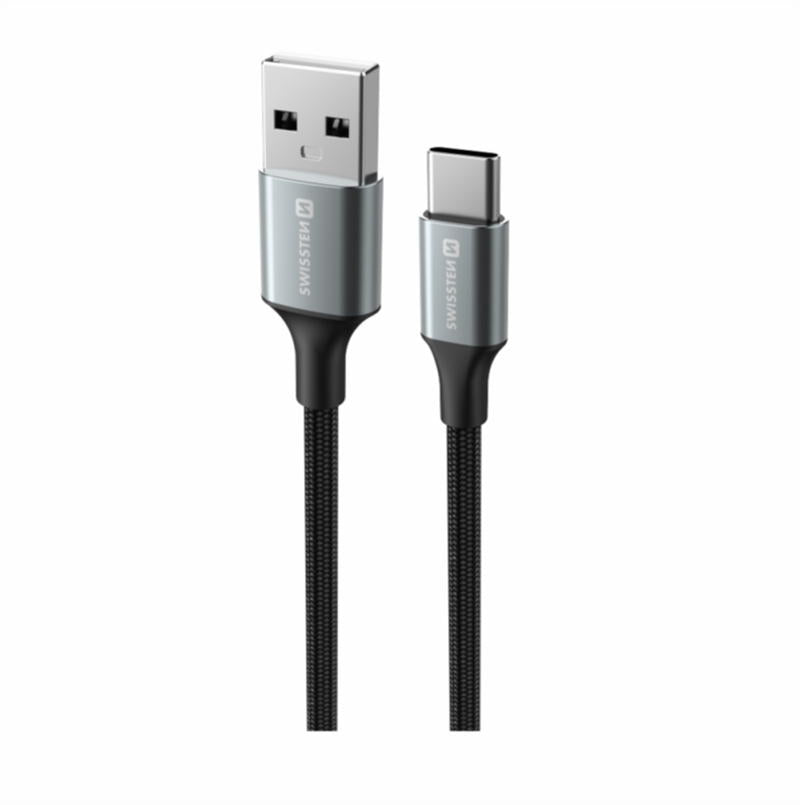 SWISSTEN - TEXTILE II CABLE USB-C - USB (1.5M-BLACK)