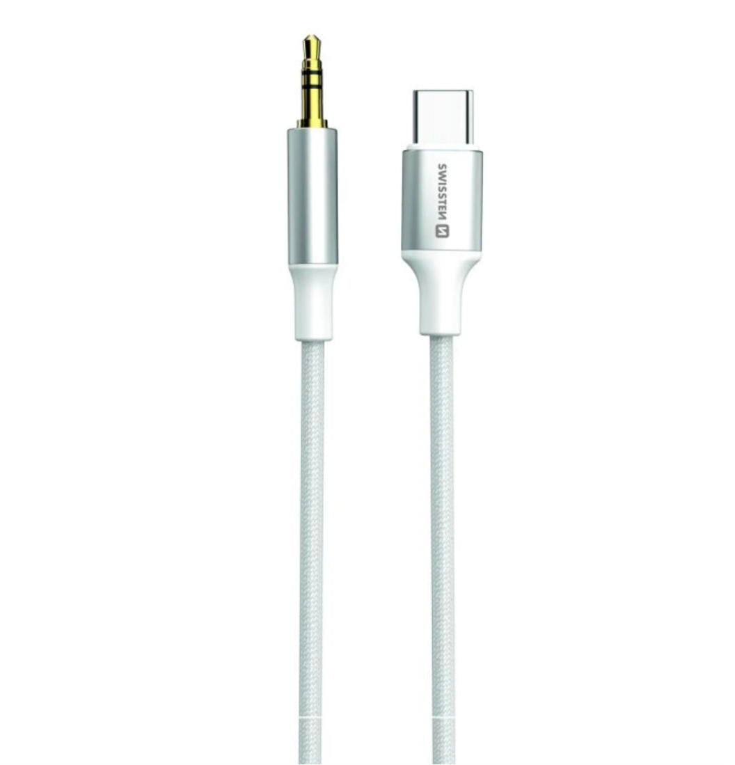 SWISSTEN - CABO USB-C PARA MINI-JACK 1.5M (WHITE)