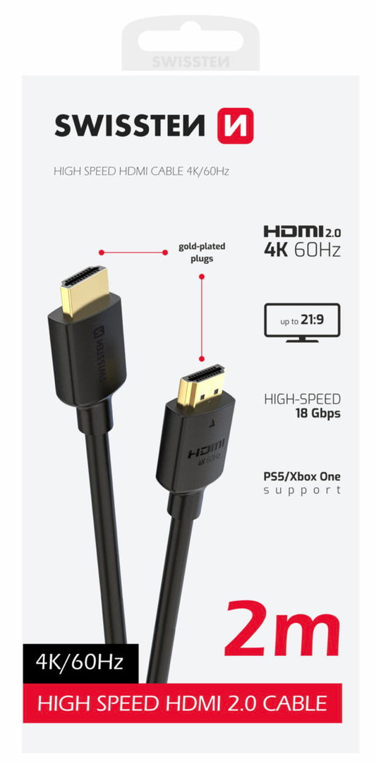 SWISSTEN - HDMI TO HDMI 4K CABLE (2M)