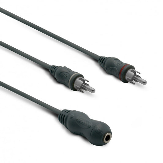METRONIC - ADAPTADOR JACK ESTÉREO 3.5MM MACHO/ 2 RCA MACHO 0,1M 360055