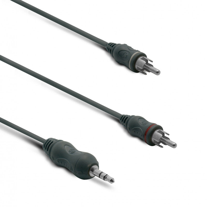 METRONIC - CABO ÁUDIO JACK ESTÉREO 3.5MM MACHO / 2 RCA MACHO 1.2M 370080