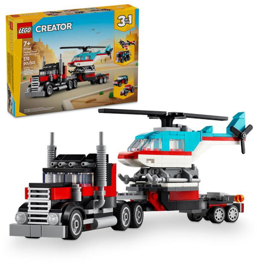 LEGO 31146 CAMIÃO PLATAFORMA COM HELICóPTERO