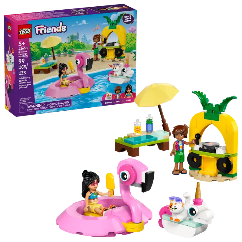 LEGO FESTA NA PISCINA COM UNICÓRNIO E FLAMINGO 42658