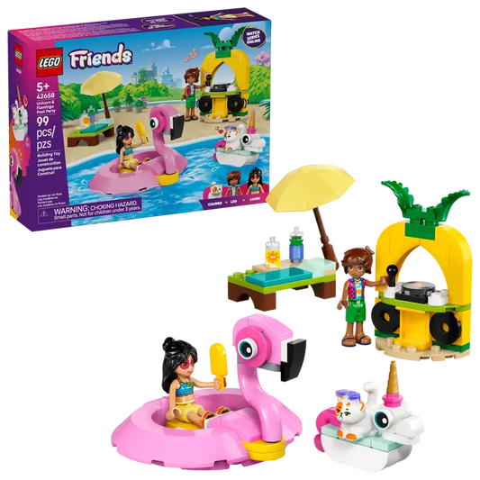 LEGO FESTA NA PISCINA COM UNICÓRNIO E FLAMINGO 42658