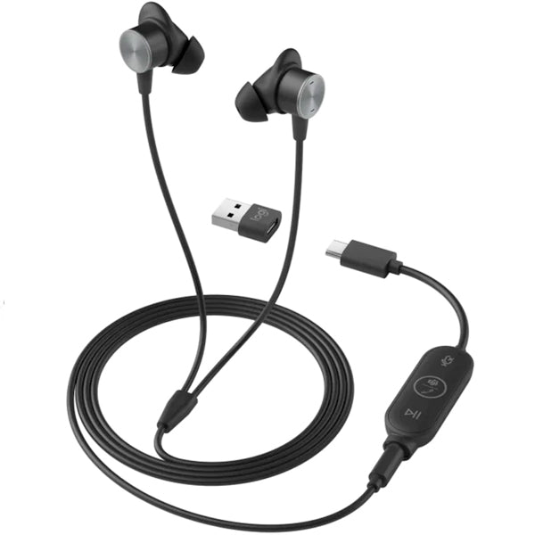 LOGITECH IN-EAR PHONES C/ FIO ZONE UC BLACK