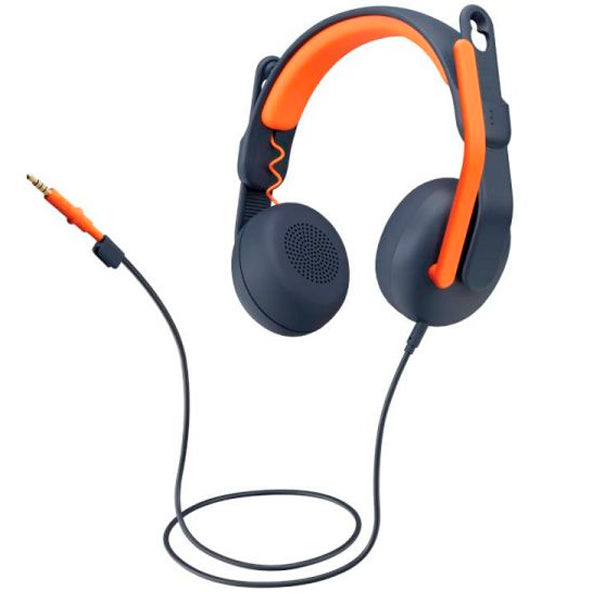 LOGITECH HEADSET ZONE LEARN C/ FIOS EDUCAÇÃO AZUL LARANJA