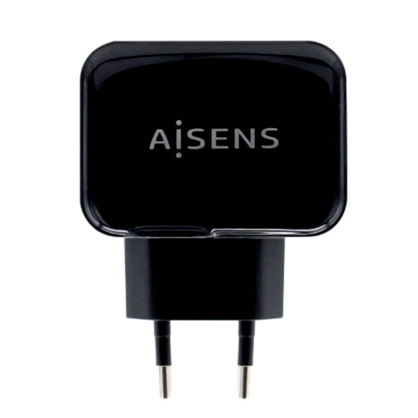 AISENS CARREGADOR USB 17W 5V 3,4A 2XUSB C/CONTROL PRETO