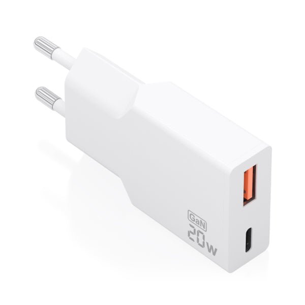 AISENS CARREGADOR ULTRA FINO GAN 20W 1XUSB-C PD3,0 QC4,0 1XUSB-A QC3,0