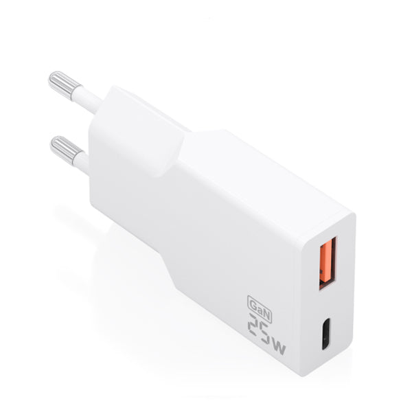 AISENS CARREGADOR ULTRA FINO GAN 25W 1XUSB-C PD3,0 QC4,0 1XUSB-A QC3,0
