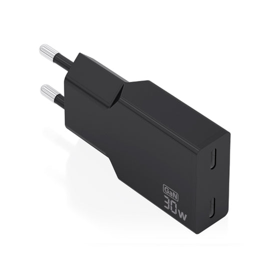 AISENS CARREGADOR ULTRA FINO GAN 30W 2XUSB-C PD3,0 PRETO