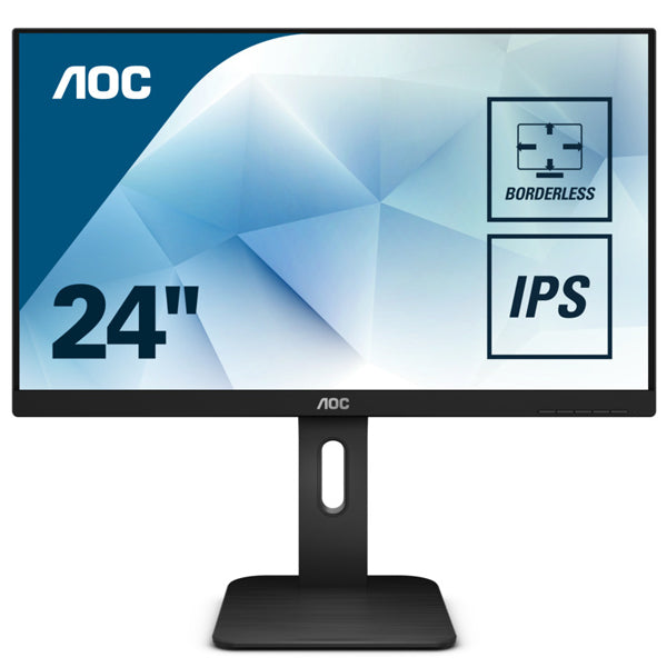 AOC MONITOR IPS 24" (23.8) 16:9 FHD VGA DVI HDMI DP USB COLUNAS HAS PIVOT 24P1
