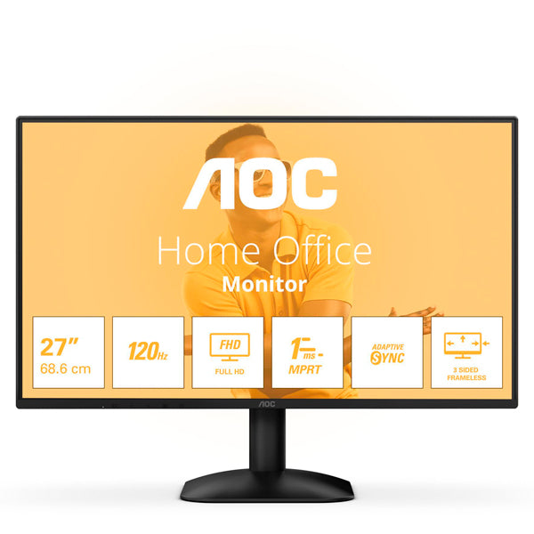 AOC MONITOR IPS 27" 16:9 FHD 4MS 120HZ VGA HDMI 27B31H