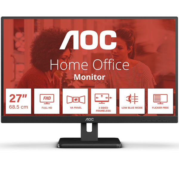 AOC MONITOR VA 27" 16:9 FHD 4MS 75HZ VGA HDMI DP USB COLUNAS 27E3UM