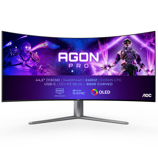 AOC MONITOR OLED 45" (44.5") 21:9 WQHD CURVO 0.03MS 240HZ HDMI USB HAS AG456UCZD