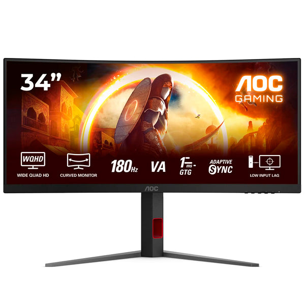 AOC MONITOR VA 34" 21:9 WQHD 1MS 240HZ HDMI DP USB HAS CU34G4Z