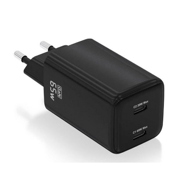 AISENS CARREGADOR GAN 65W 2XUSB-C PD3,0 QC4.0 PRETO