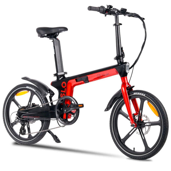 YOUIN BICICLETA URBANA ELÉTRICA OSLO CARBONO PRETA / VERMELHA