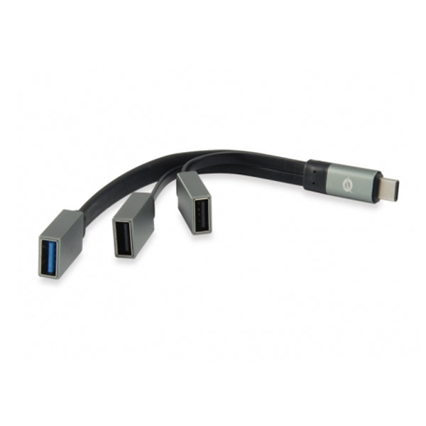 CONCEPTRONIC HUB 3PORT USB-C PARA 1XUSB3.0+ 2XUSB GREY