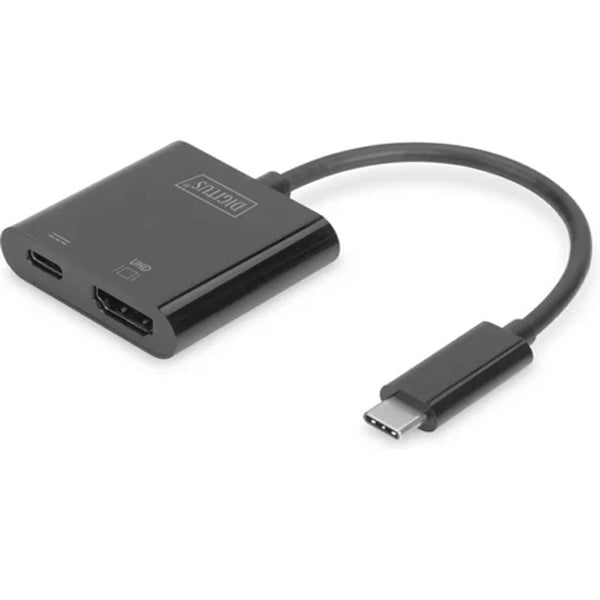 DIGITUS USB -C TO HDMI ADAPTER 4K/60HZ + USB C PD BLACK