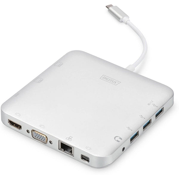 DIGITUS DOCKING STATION UNIVERSAL USB-C C/11 PORT SILVER
