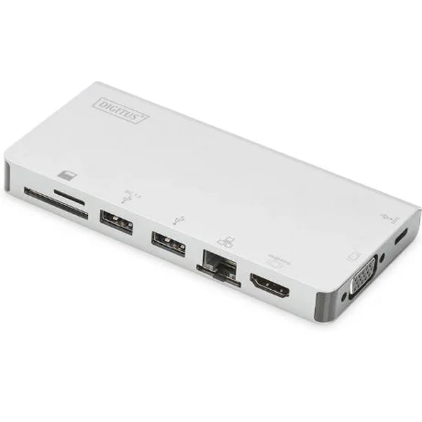 DIGITUS USB-C DOCK 8 PORT 2X VIDEO 2X USB-C 2X USB3.0 RJ452X CARD R