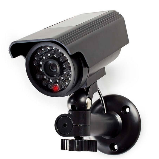 NEDIS DUMMY SECURITY CAM BULLET IP44 BATTERY POWERED SOLAR POWERED OUTDOOR INCLU