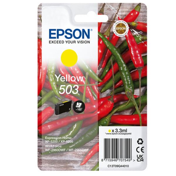 EPSON TINTEIRO AMARELO 503 XP5200/05/WF2960/65 VAL AO STOCK EXISTENTE