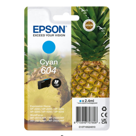 EPSON TINTEIRO AZUL 604 XP2200/05/3200/05/4200/05/WF2910/30/35/50 MOQ 10