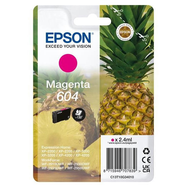 EPSON TINTEIRO MAGENTA 604 XP2200/05/3200/05/4200/05/WF2910/30/35/50 MOQ 10