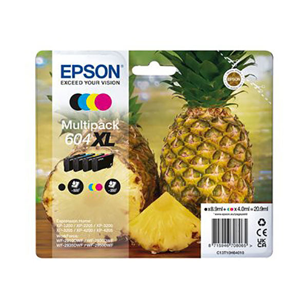 EPSON TINTEIRO PACK 4 CORES 604XL XP2200/05/3200/05/4200/05/WF2910/30/35/50 MOQ