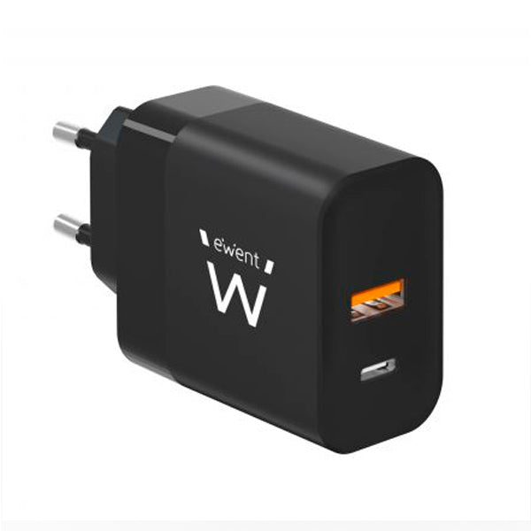 EWENT CARREGADOR GAN 1XUSB-C 1XUSB-A 45W PRETO