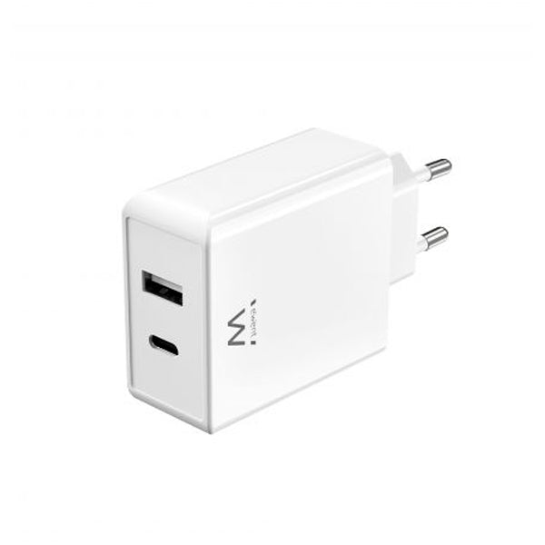 EWENT CARREGADOR GAN 1XUSB-C 1XUSB-A 45W BRANCO